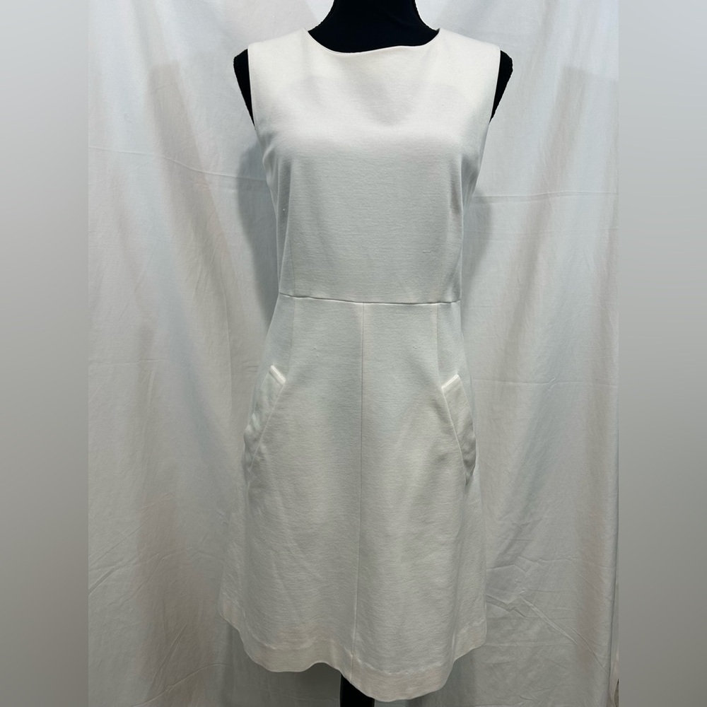 Diane von Furstenberg Carpreena Mini A-Line, White Dress with Pockets, Size 10 - Picture 2 of 10